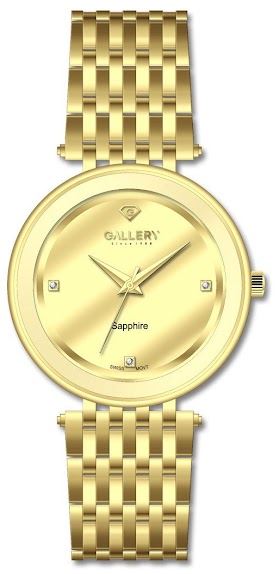 שעון גלרי לאישה בגוון זהב מלא, בעיצוב קלאסי ואלגנטי